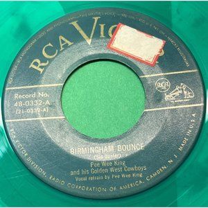 Pee Wee King Birmingham Bounce / What Where and When 45 Rockabilly Green Vinyl